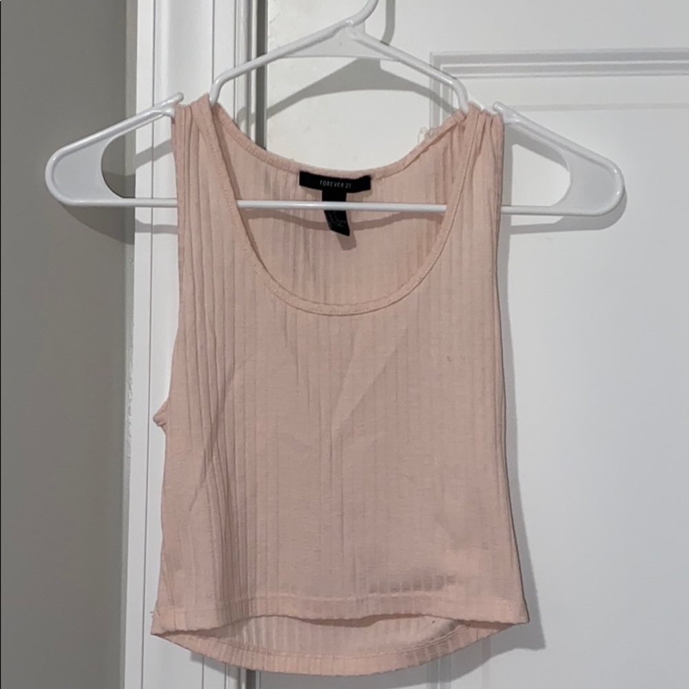 PINK RIBBED CROP TOP